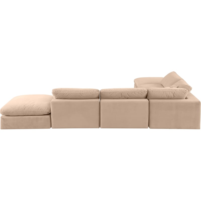 Meridian Furniture Comfy Beige Velvet 6-Pc. Modular Sectional