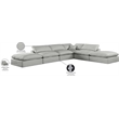 Meridian Furniture Comfy Grey Linen Textured Fabric 6-Pc. Modular Sectional