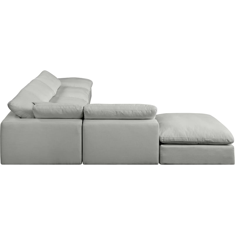 Meridian Furniture Comfy Grey Linen Textured Fabric 6-Pc. Modular Sectional