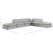 Meridian Furniture Comfy Grey Linen Textured Fabric 6-Pc. Modular Sectional
