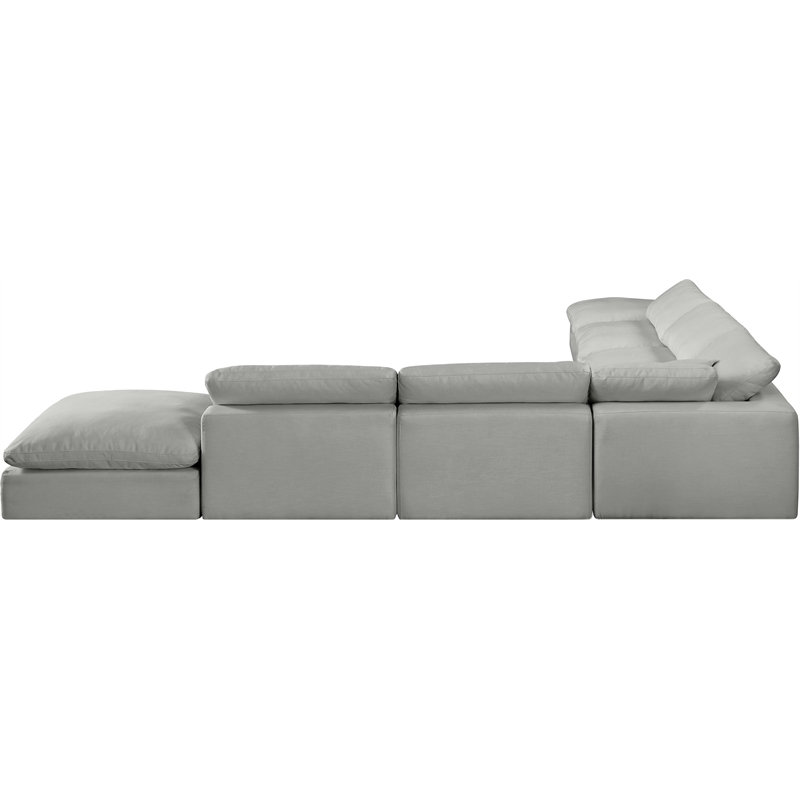 Meridian Furniture Comfy Grey Linen Textured Fabric 7-Pc. Modular Sectional