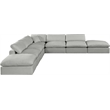 Meridian Furniture Comfy Grey Linen Textured Fabric 7-Pc. Modular Sectional