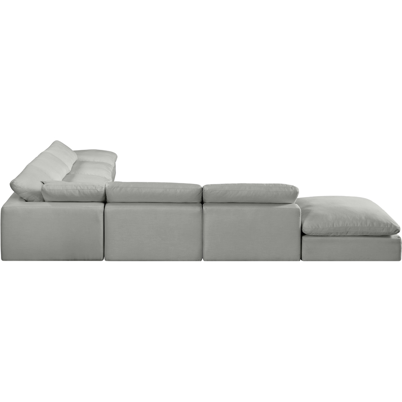 Meridian Furniture Comfy Grey Linen Textured Fabric 7-Pc. Modular Sectional