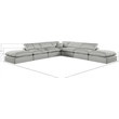 Meridian Furniture Comfy Grey Linen Textured Fabric 7-Pc. Modular Sectional