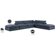 Meridian Furniture Comfy Navy Linen Textured Fabric 6-Pc. Modular Sectional