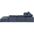 Meridian Furniture Comfy Navy Linen Textured Fabric 7-Pc. Modular Sectional