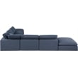 Meridian Furniture Comfy Navy Linen Textured Fabric 7-Pc. Modular Sectional