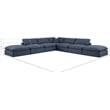 Meridian Furniture Comfy Navy Linen Textured Fabric 7-Pc. Modular Sectional