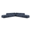 Meridian Furniture Comfy Navy Linen Textured Fabric 7-Pc. Modular Sectional
