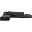 Meridian Furniture Comfy Black Vegan Leather 6-Pc. Modular Sectional