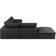Meridian Furniture Comfy Black Vegan Leather 6-Pc. Modular Sectional