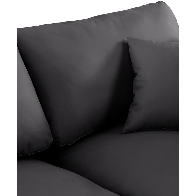 Meridian Furniture Comfy Black Vegan Leather 6-Pc. Modular Sectional