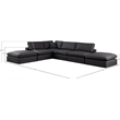 Meridian Furniture Comfy Black Vegan Leather 6-Pc. Modular Sectional