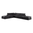 Meridian Furniture Comfy Black Vegan Leather 6-Pc. Modular Sectional