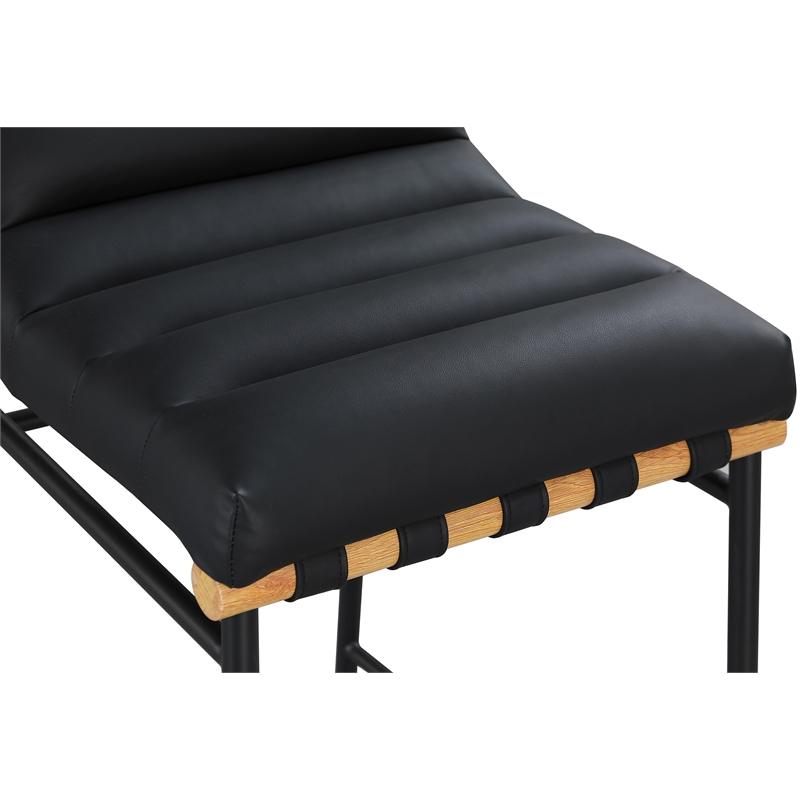 Meridian Furniture Burke Black Vegan Leather Bar Stool