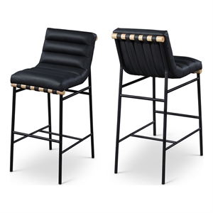 Meridian Furniture Burke Black Vegan Leather Bar Stool