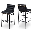 Meridian Furniture Burke Black Vegan Leather Bar Stool