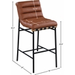 Meridian Furniture Burke Cognac Vegan Leather Bar Stool