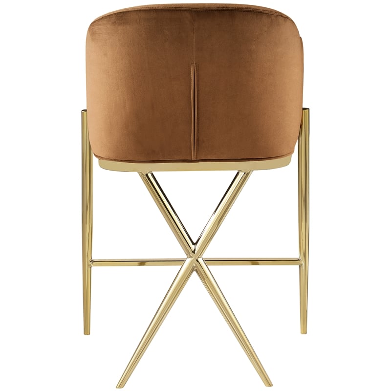 Meridian Furniture Xavier Saddle Velvet Counter Stool