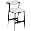 Meridian Furniture Stryker Cream Boucle Fabric / Vegan Leather Stool (Set of 2)