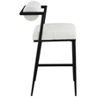 Meridian Furniture Stryker Cream Boucle Fabric / Vegan Leather Stool (Set of 2)