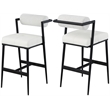 Meridian Furniture Stryker Cream Boucle Fabric / Vegan Leather Stool (Set of 2)