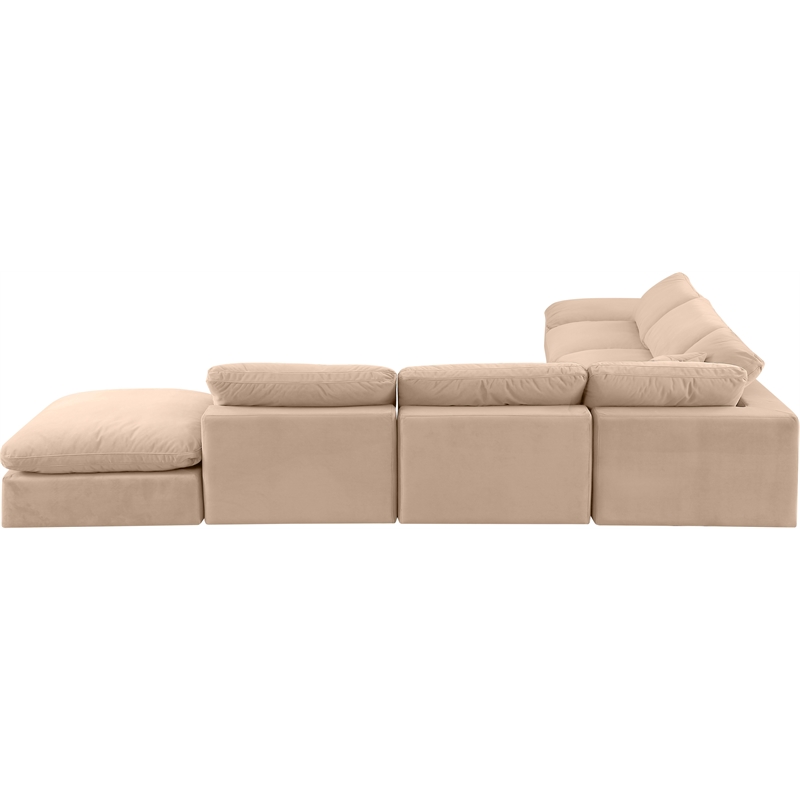 Meridian Furniture Comfy Beige Velvet 7-Pc. Modular Sectional