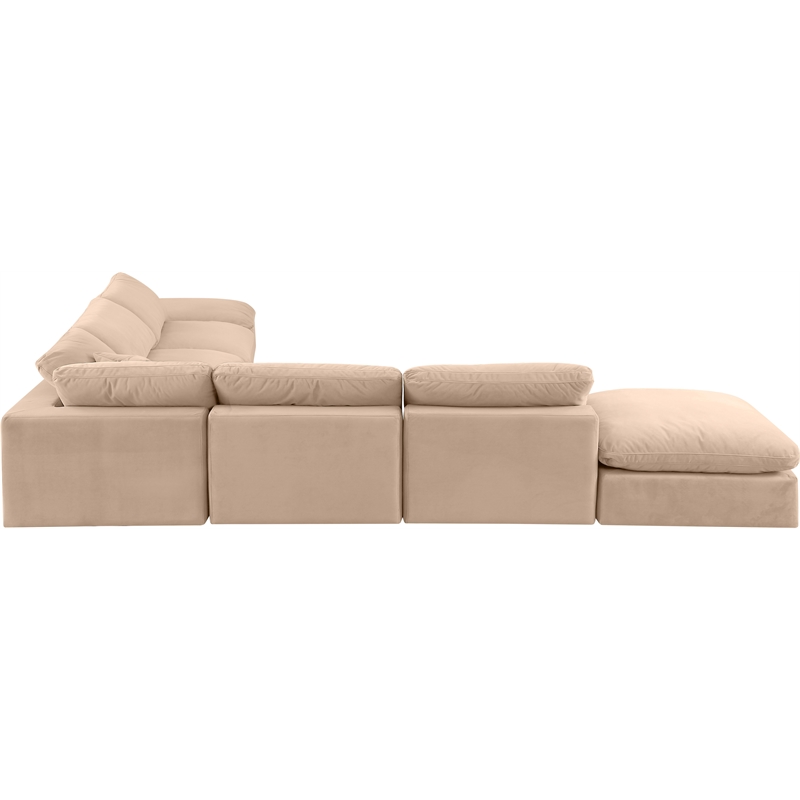 Meridian Furniture Comfy Beige Velvet 7-Pc. Modular Sectional