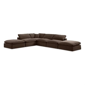 Meridian Furniture Comfy Brown Velvet 6-Pc. Modular Sectional