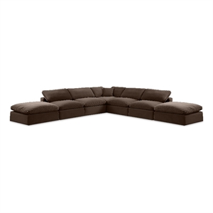 Meridian Furniture Comfy Brown Velvet 7-Pc. Modular Sectional