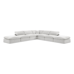 Meridian Furniture Comfy Cream Velvet 7-Pc. Modular Sectional