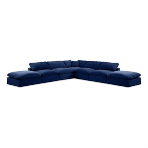 Meridian Furniture Comfy Navy Velvet 7-Pc. Modular Sectional