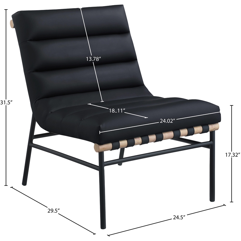 Meridian Furniture Burke Black Vegan Leather Accent Chair