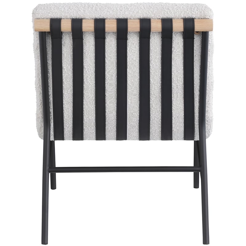Meridian Furniture Burke Cream Boucle Fabric Accent Chair