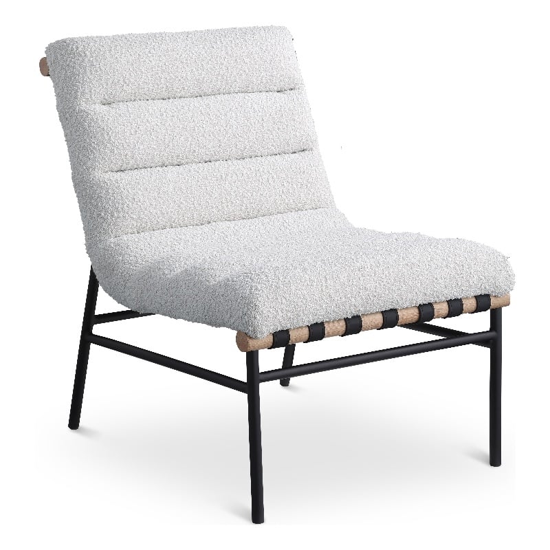 Meridian Furniture Burke Cream Boucle Fabric Accent Chair