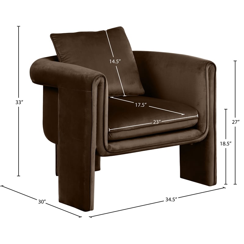 Meridian Furniture Sloan Brown Velvet Accent Chair
