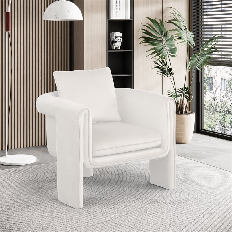 Meridian Furniture Sloan Cream Velvet Accent Chair