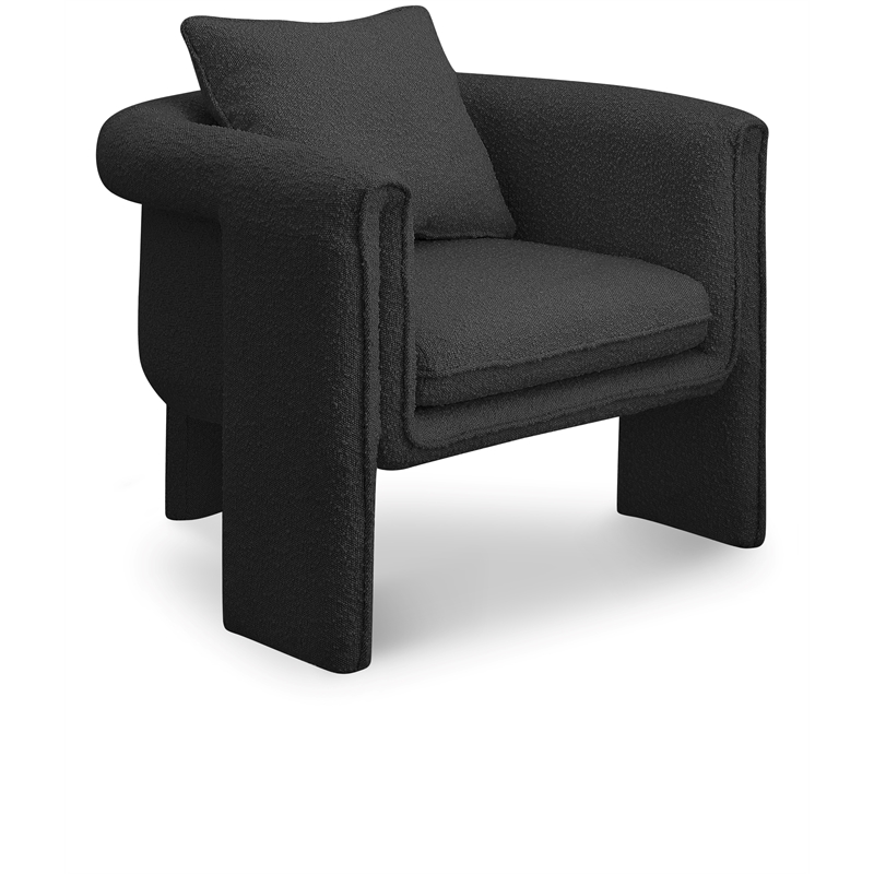 Meridian Furniture Stylus Black Boucle Fabric Accent Chair