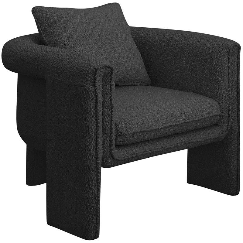 Meridian Furniture Stylus Black Boucle Fabric Accent Chair