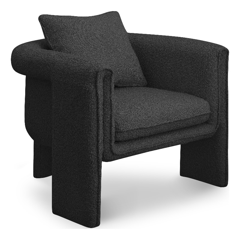 Meridian Furniture Stylus Black Boucle Fabric Accent Chair