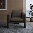 Meridian Furniture Stylus Brown Boucle Fabric Accent Chair