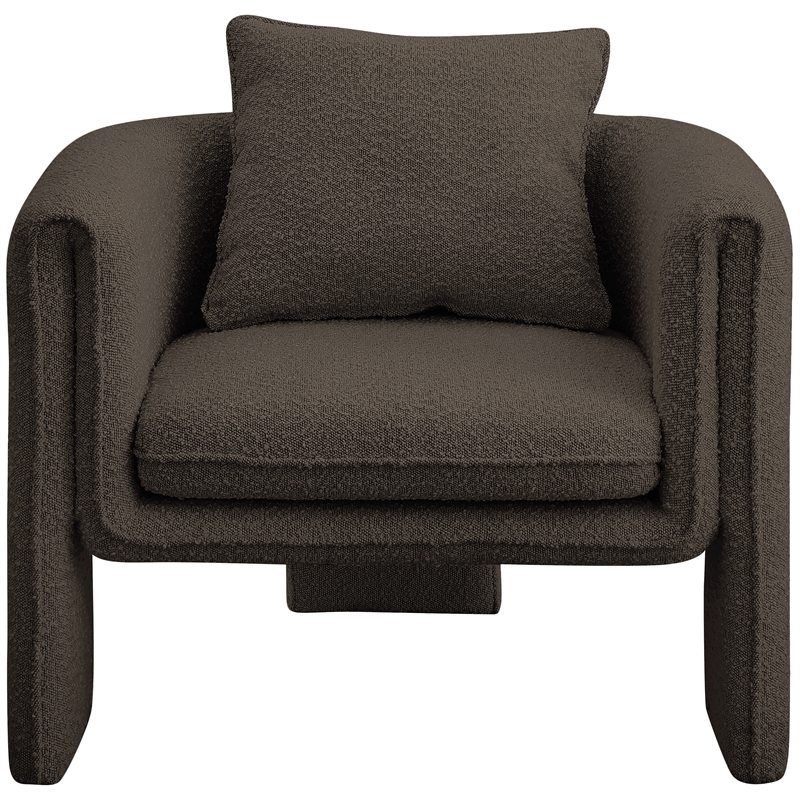 Meridian Furniture Stylus Brown Boucle Fabric Accent Chair