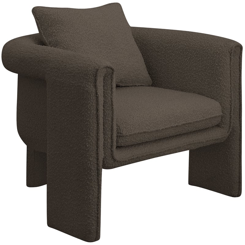 Meridian Furniture Stylus Brown Boucle Fabric Accent Chair