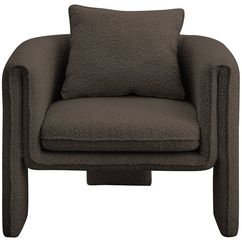 Meridian Furniture Stylus Brown Boucle Fabric Accent Chair