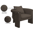 Meridian Furniture Stylus Brown Boucle Fabric Accent Chair