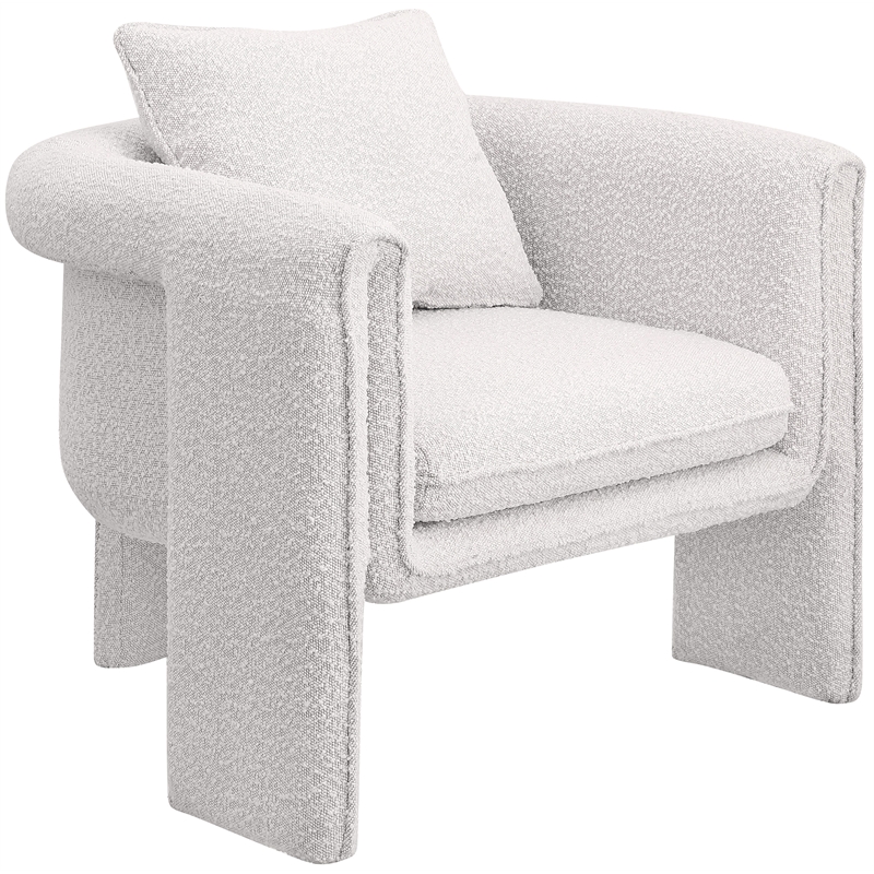 Meridian Furniture Stylus Cream Boucle Fabric Accent Chair