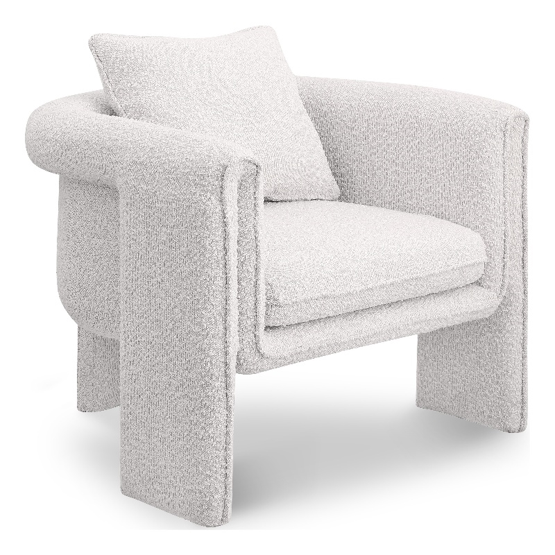 Meridian Furniture Stylus Cream Boucle Fabric Accent Chair