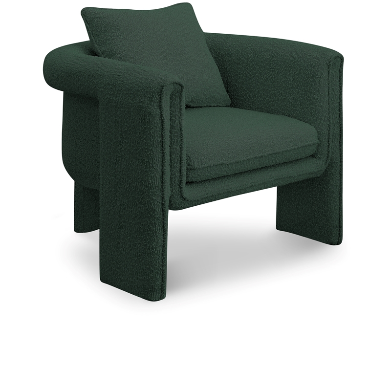 Meridian Furniture Stylus Green Boucle Fabric Accent Chair