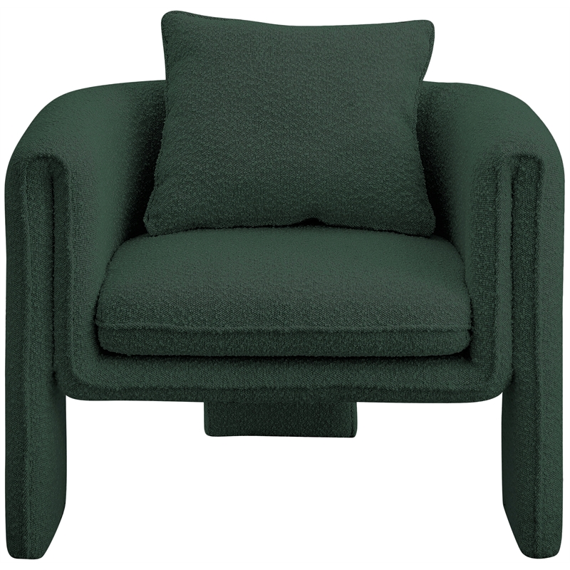 Meridian Furniture Stylus Green Boucle Fabric Accent Chair