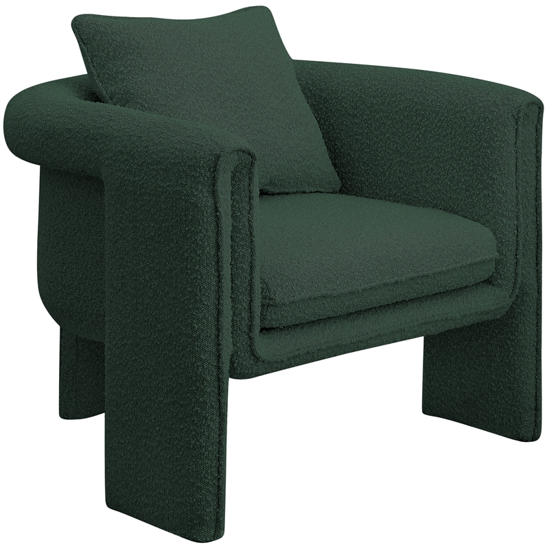 Meridian Furniture Stylus Green Boucle Fabric Accent Chair